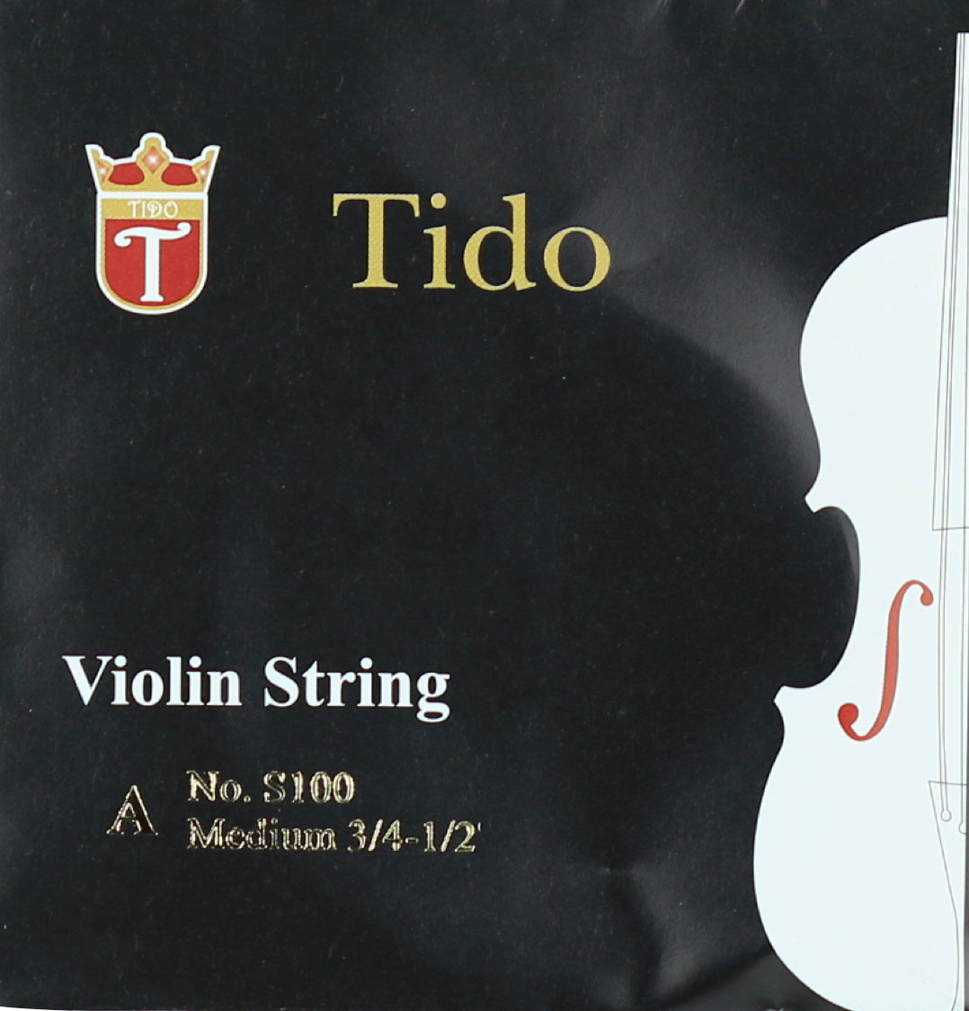 3/4 -1/2 size Tido brand violin string set wound with metal core