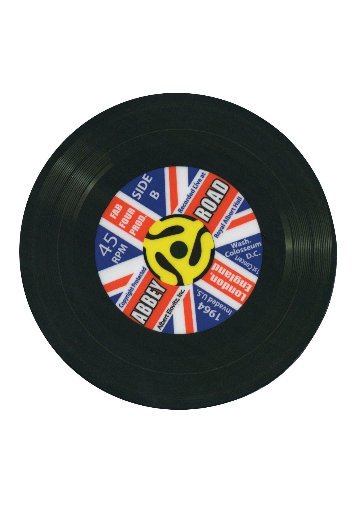 AIM Gifts single vinyl drinks coaster with rubber non slip base Abbey Road LP