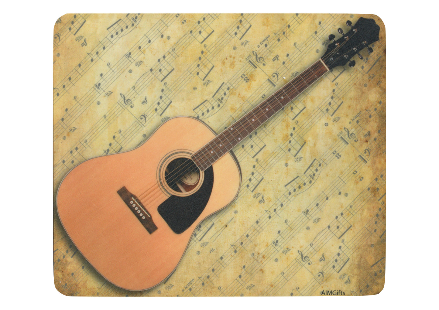 Acoustic Guitar and Sheet Music design Computer Mouse Pad by AIM Gifts USA