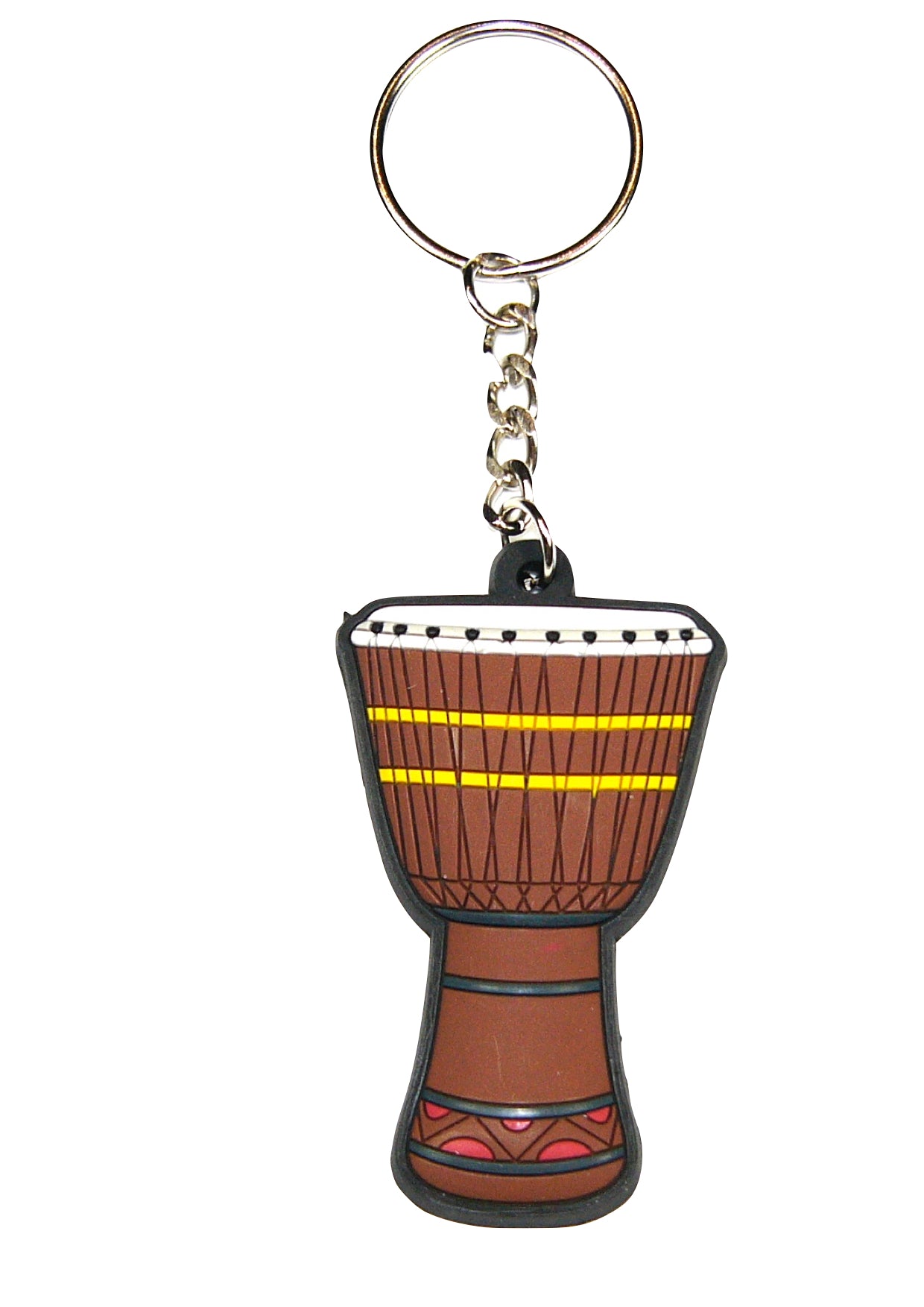 Detailed brown African drum keyring made of quality materials