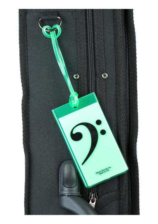 Albert Elovitz AIM Gifts Silicone Bag Tag Bass Clef Green