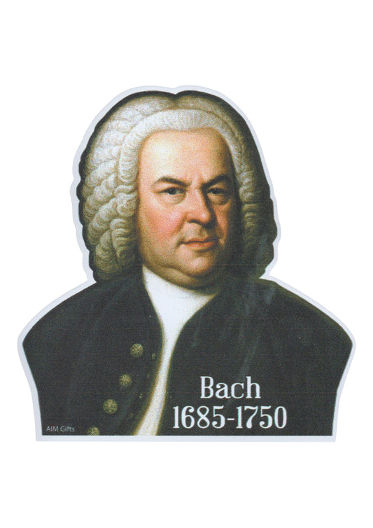 AIM Gifts brand Johann Sebastian Bach music composer die cut fridge magnet