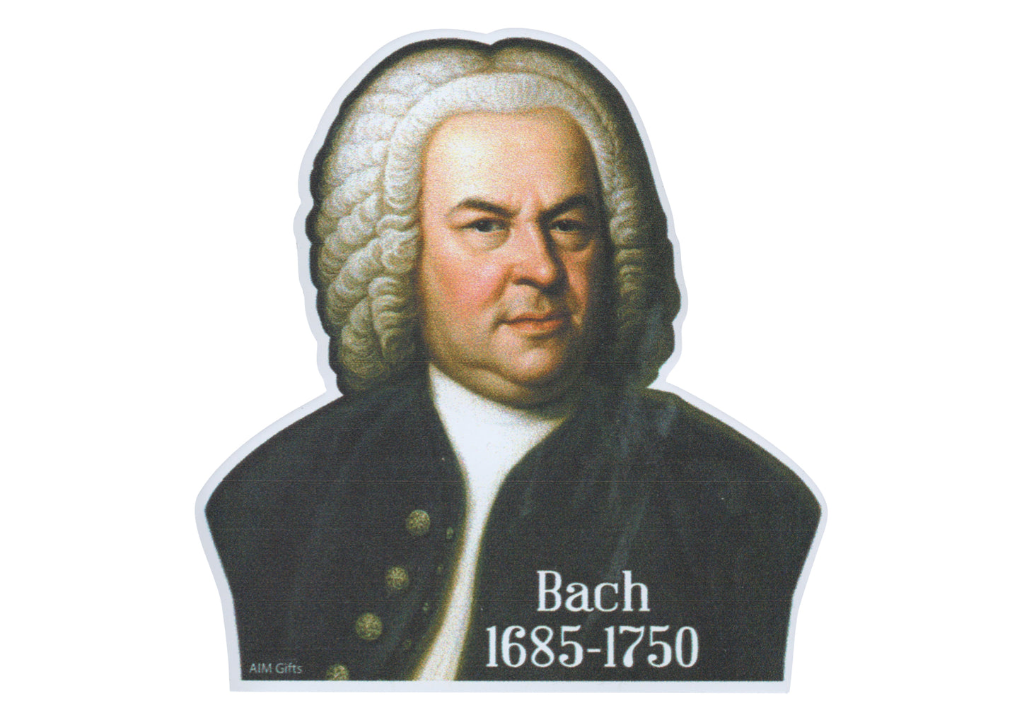 AIM Gifts brand Johann Sebastian Bach music composer die cut fridge magnet