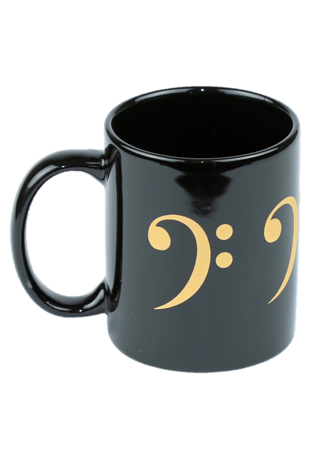 Albert Elovitz Brand Black Ceramic Mug Bass Clef Design
