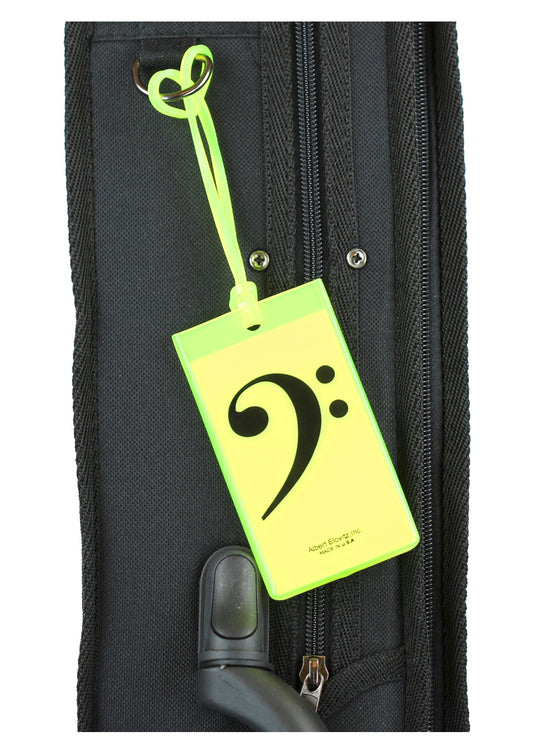 Albert Elovitz AIM Gifts Silicone Bag Tag Bass Clef Yellow
