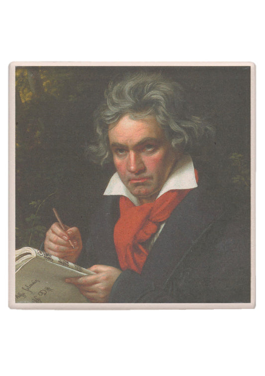 Music Themed Beethoven Composer Single Ceramic Tile Coaster Cork Non Slip Base