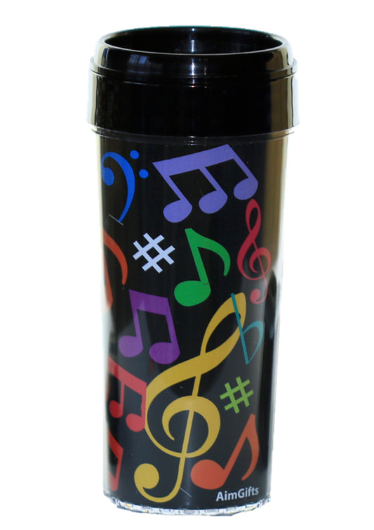 AIM Gifts Plastic Tumbler Coloured Multi Music Notes