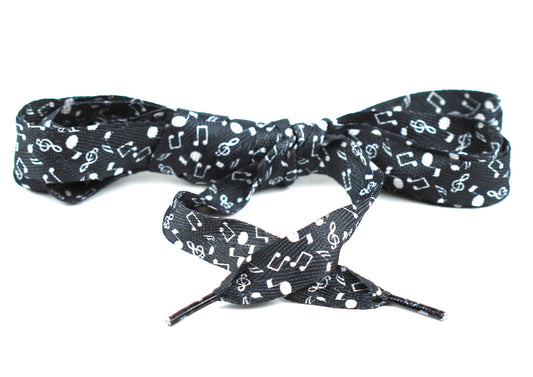 AIM Gifts brand Shoelaces Black Music Notes
