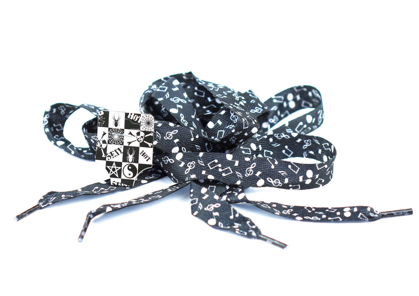 AIM Gifts brand Shoelaces Black Music Notes