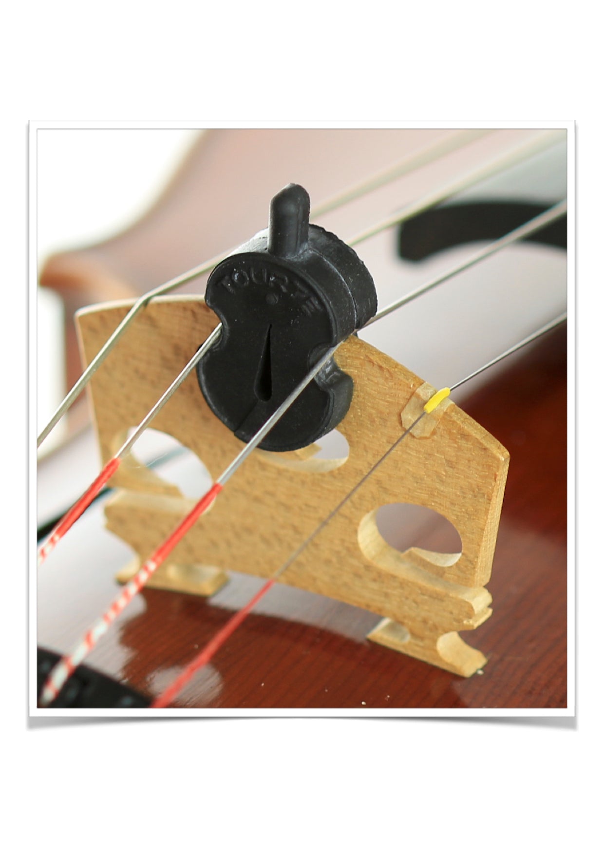 Original tourte single hole black rubber violin viola mute 3/4 4/4 Size