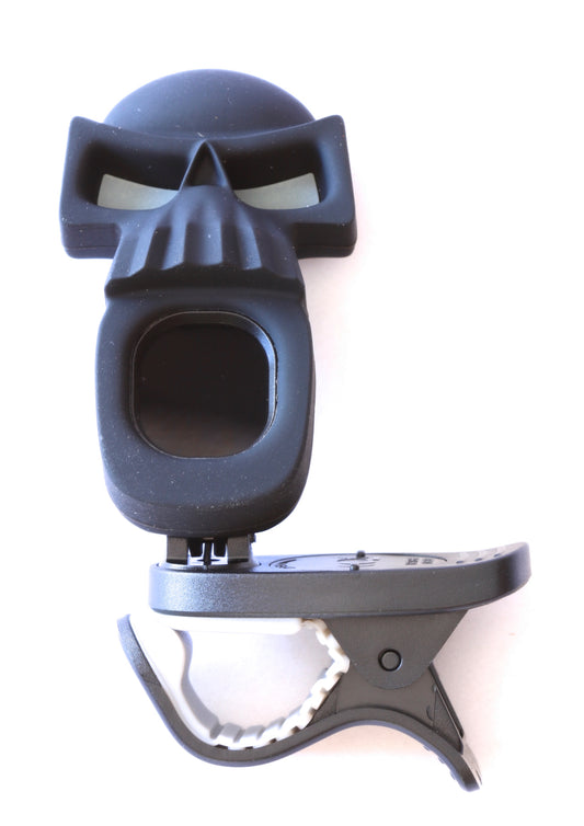 B73 Swiff brand black skull clip on chromatic tuner 5 instrument tuning modes