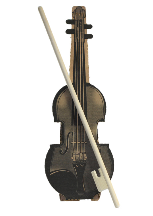 Detailed cardboard box violin & wooden bow ideal for suzuki students & beginners
