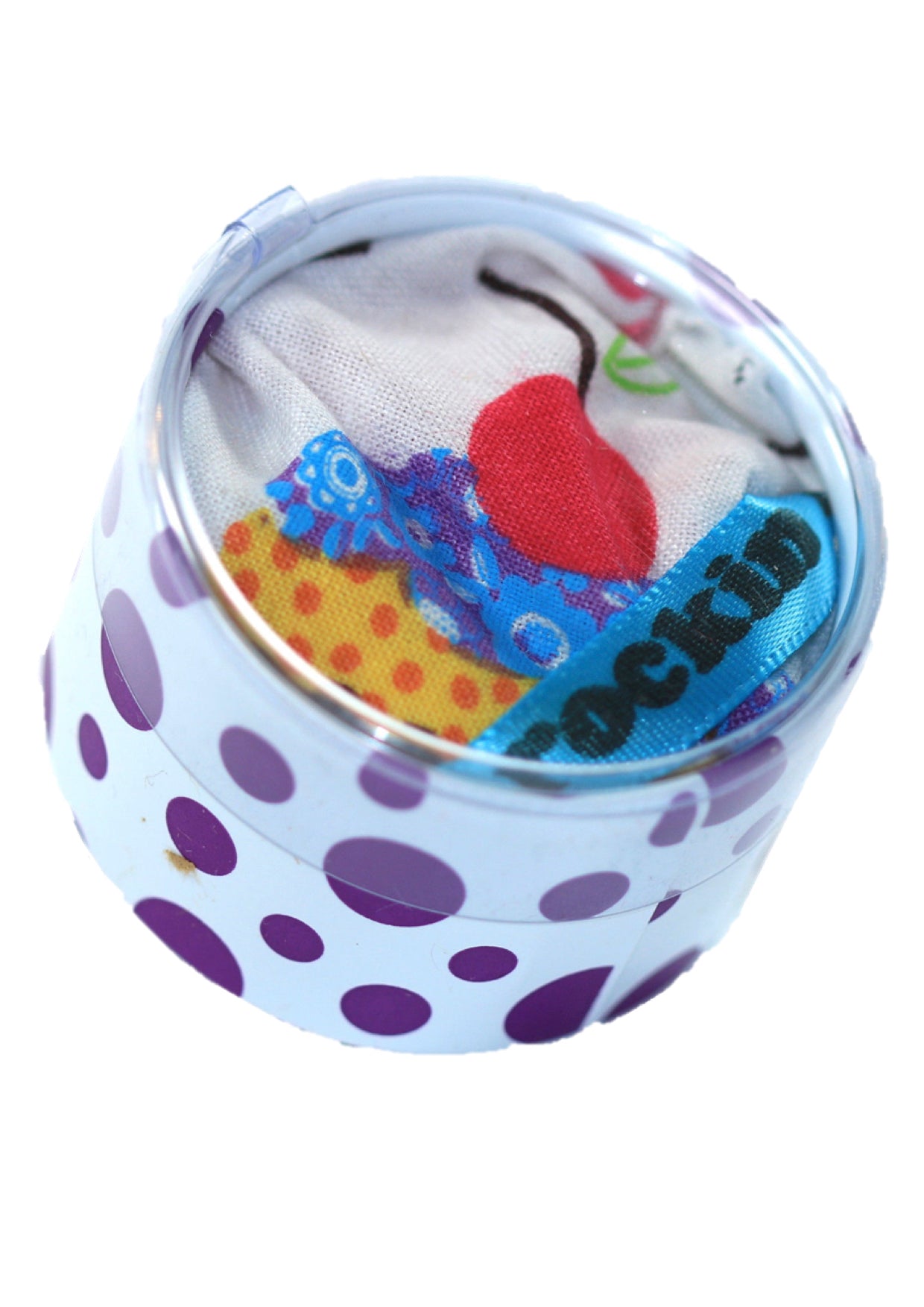 Cupcake shaped Rockin Rosin for violin viola or cello, patterned cloth