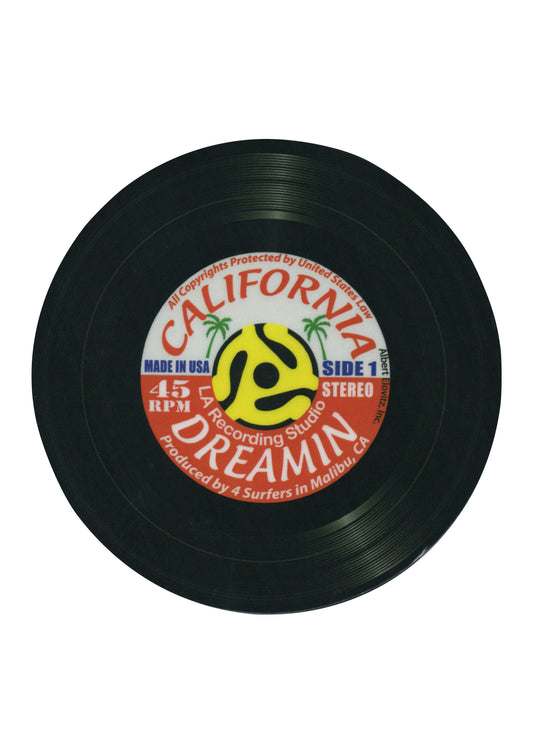 AIM Gifts single vinyl drinks coaster rubber non slip base California Dreamin