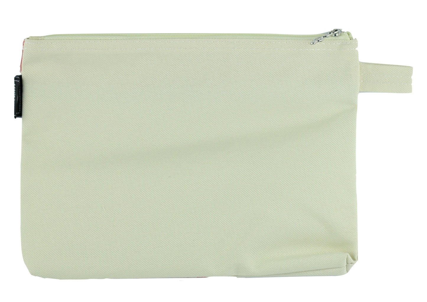 Creme I Love Music brand treble clef print canvas zipper pencil case 23cm X 17cm
