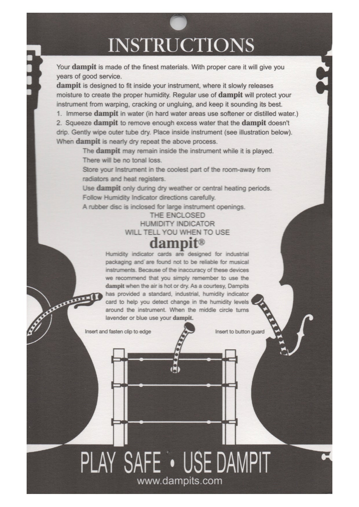 Dampit violin humidifier stops instrument damage in extreme climate conditions
