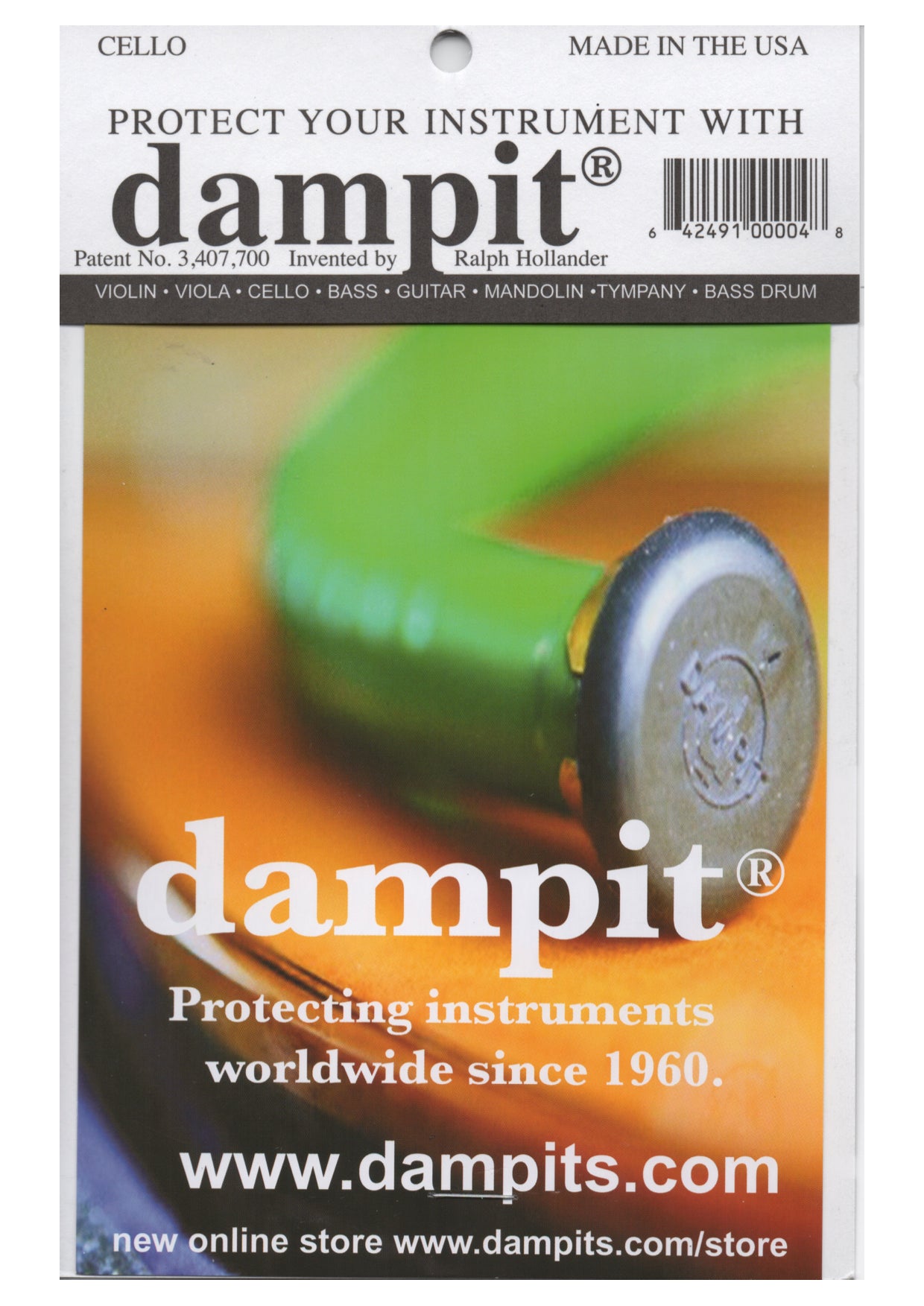Dampit cello humidifier stops instrument damage in extreme climate conditions