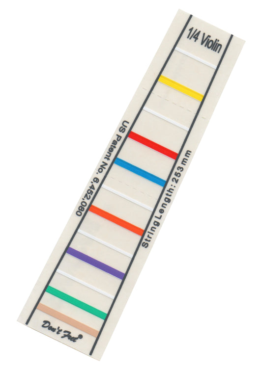 Don’t Fret self-adhering vinyl fingerboard fingering marker 1/4 violin