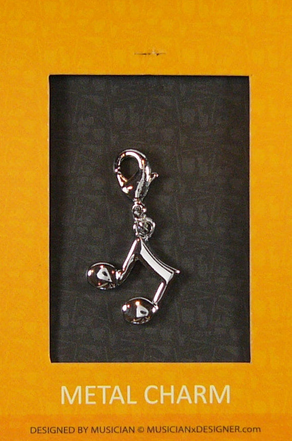 Musician Designer metal two music notes quaver charm with lobster claw lock