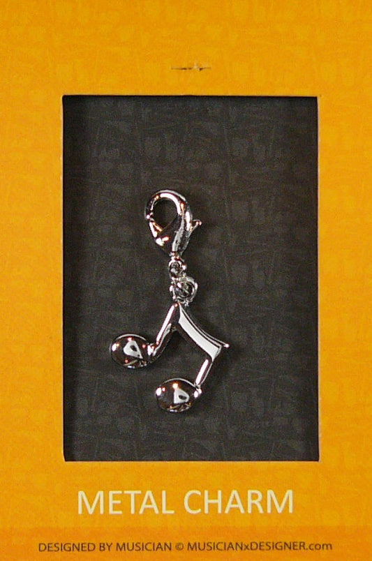 Musician Designer metal two music notes quaver charm with lobster claw lock