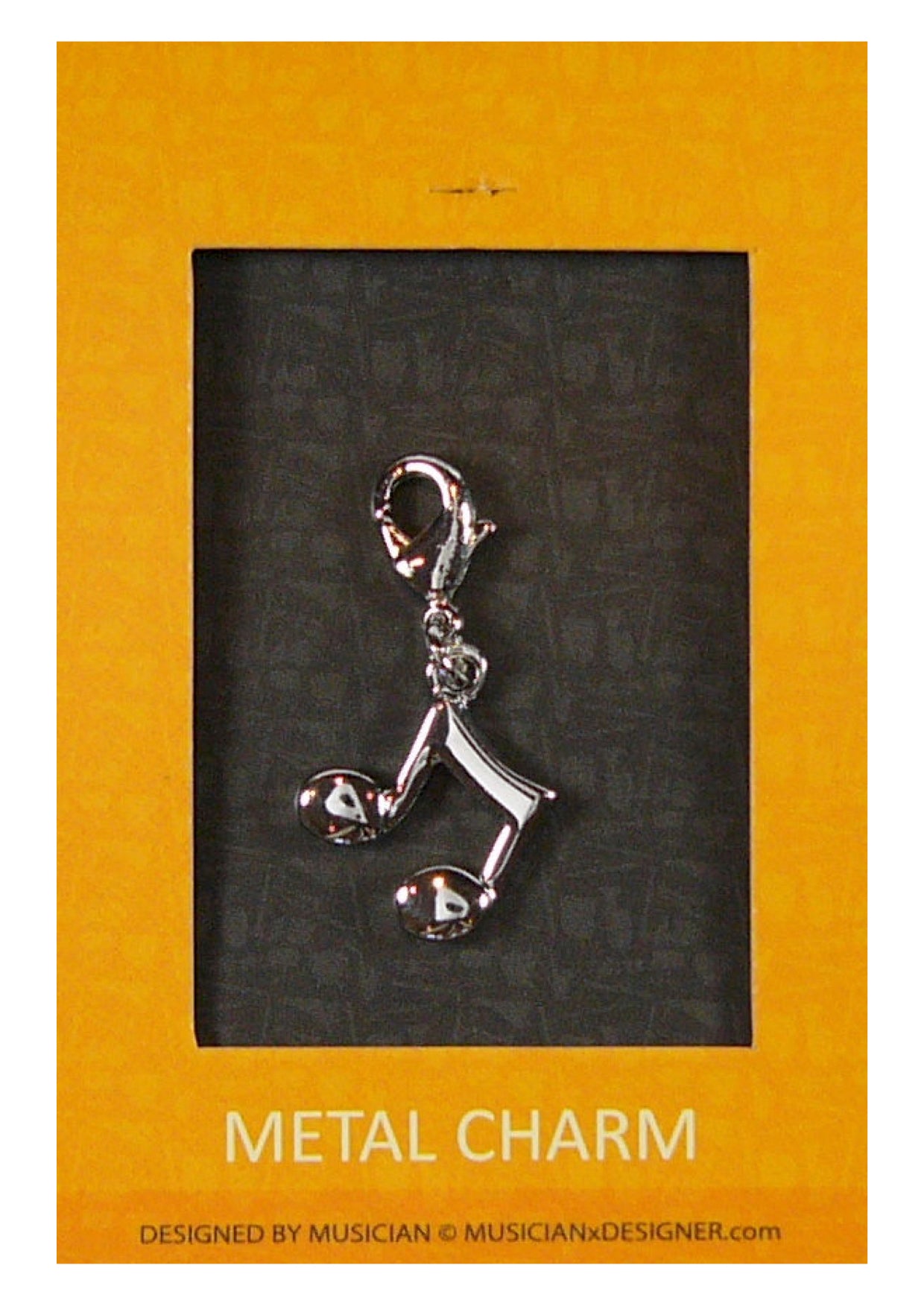 Musician Designer metal two music notes quaver charm with lobster claw lock