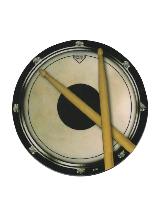 AIM Gifts single vinyl drinks coaster rubber non slip base practice drum pad