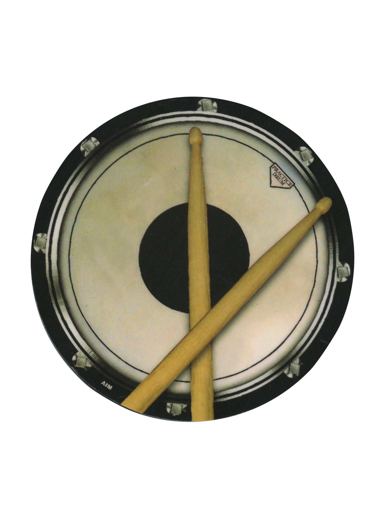 AIM Gifts single vinyl drinks coaster rubber non slip base practice drum pad