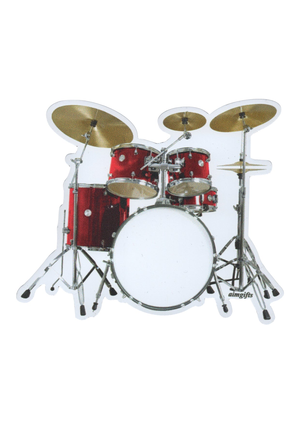 Aim gifts brand music red drum set die cut fridge magnet