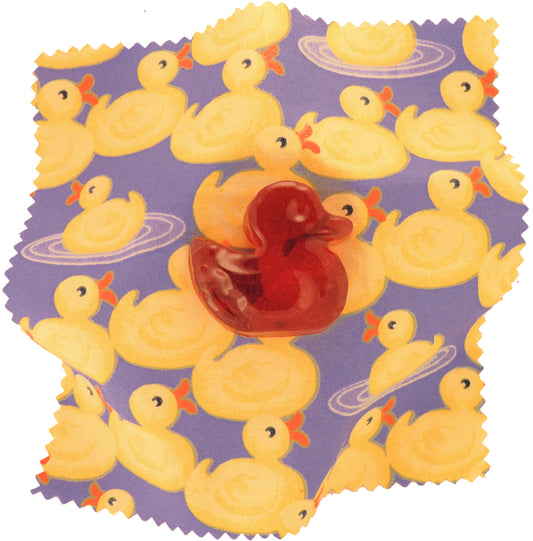 Duck shaped Rockin Rosin for Violin Viola or Cello, patterned cloth2