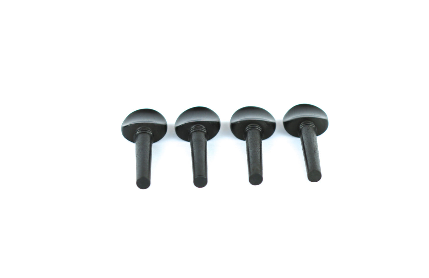 Set of 4 ebony violin tuning pegs with brass diamond capping 1/8 size