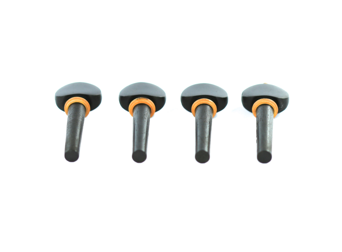 New set of 4 ebony hill shape style violin tuning pegs with pin design 1/2 size
