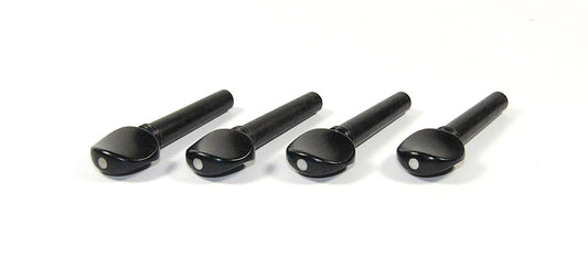 1/16 size set of 4 ebony violin tuning pegs mother of pearl inlay