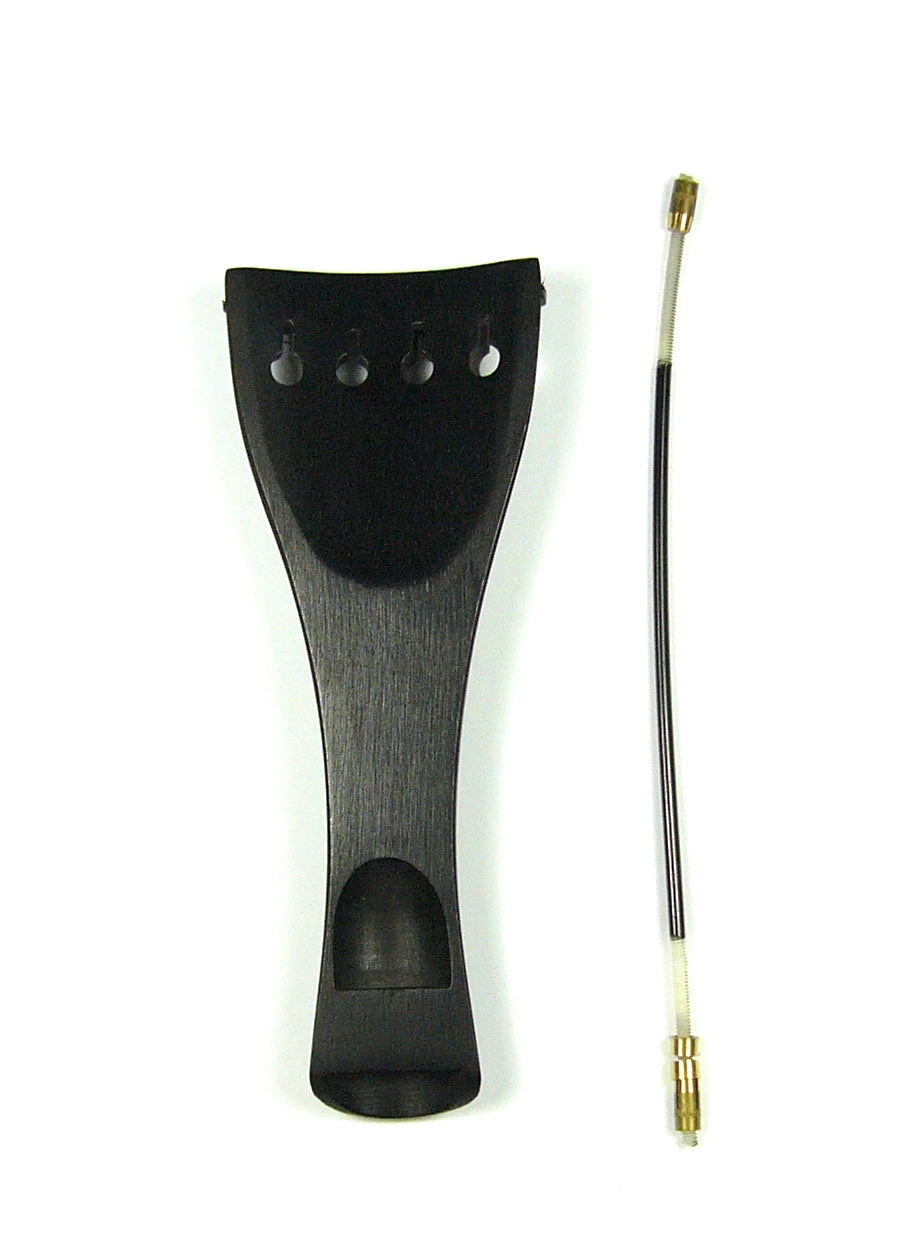 1/16 size ebony violin tailpiece Parisian eye free nylon tie