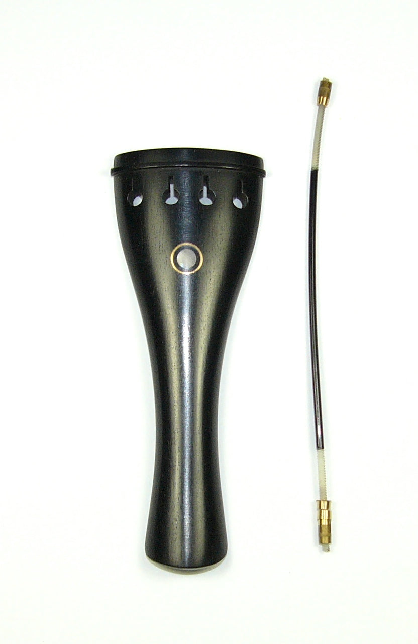 1/16 size ebony violin tailpiece Parisian eye free nylon tie
