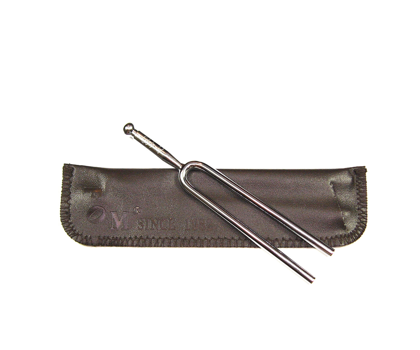 FOM tuning fork A-440 in brown leatherette pouch 4.5mm high quality steel