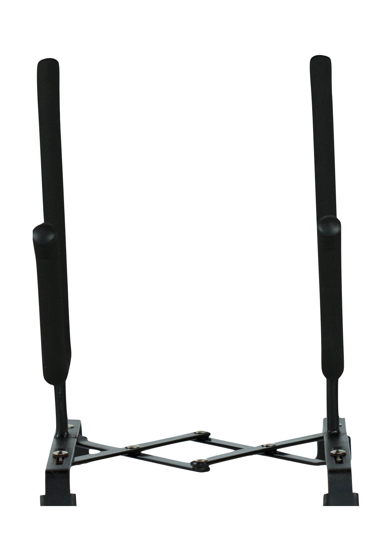 Black metal violin viola display stand expandable to all sizes