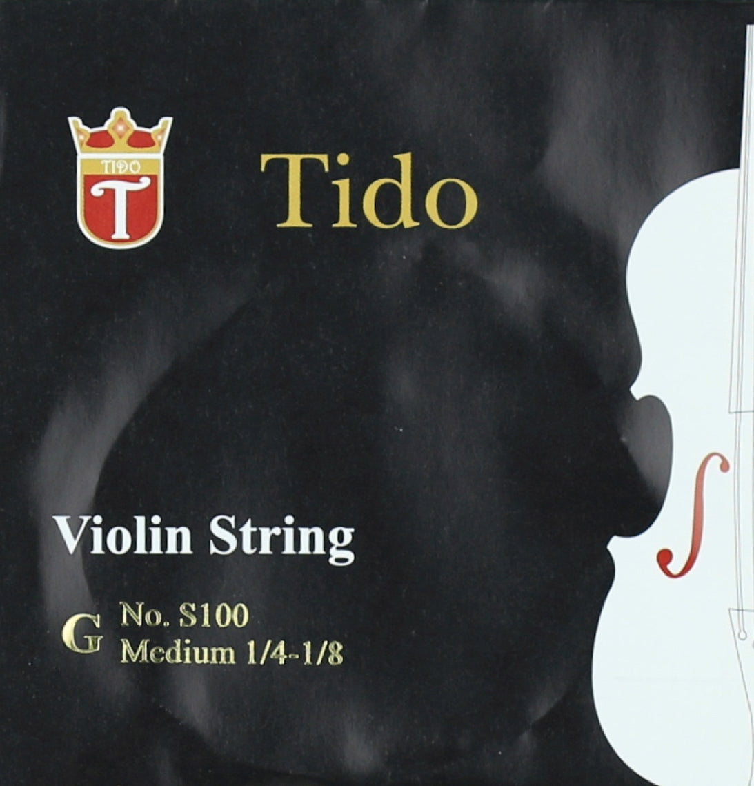 1/4 -1/8 size Tido brand violin string set wound with metal core