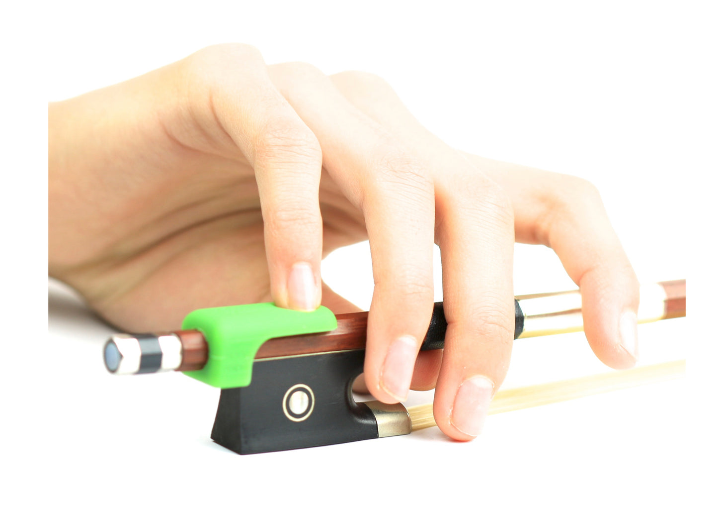 Pinky Hold Green bow holding aid assists with proper hand posture violin/viola