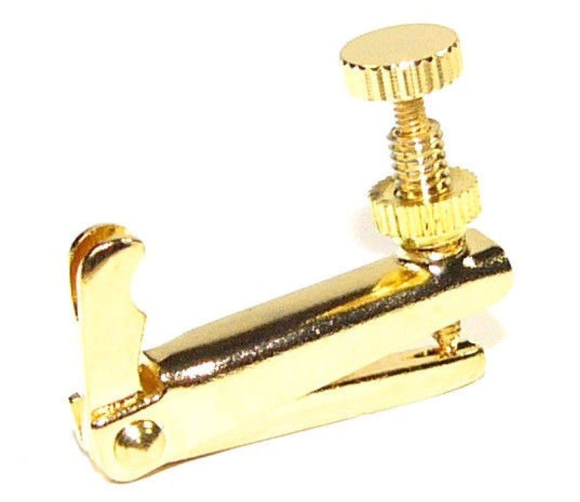 Single gold fine tuner adjuster to fit 1/2 or 1/4 size violin