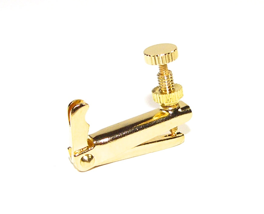 Single gold fine tuner adjuster to fit 3/4 or 4/4 size violin