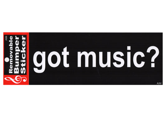 AIM musical gifts novelty bumper sticker "got music?" 18.8cm X 7.7cm