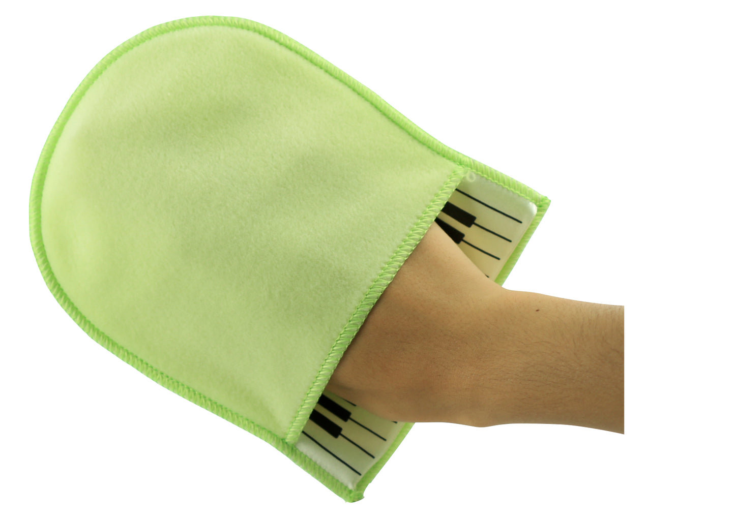 Super soft green cotton piano cleaning polishing mitten cloth