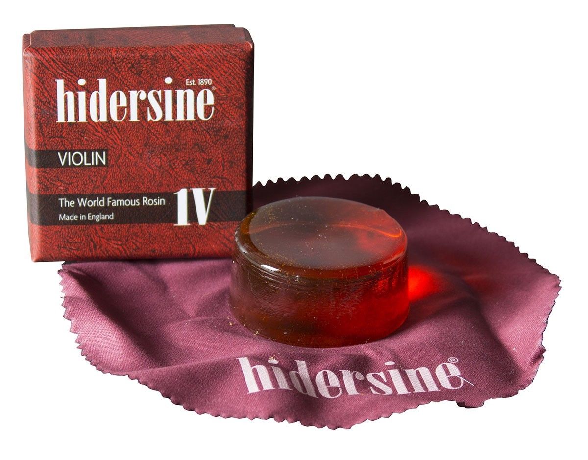 Hidersine 1V (light) violin rosin round cake in cloth made in England