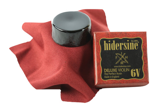 Hidersine 6V DuLuxe dark violin rosin round cake in cloth Made in England