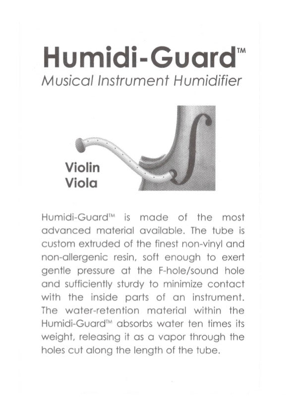 Humidi-Guard Humidifier for 4/4-3/4 size Violin & 13"and larger Viola