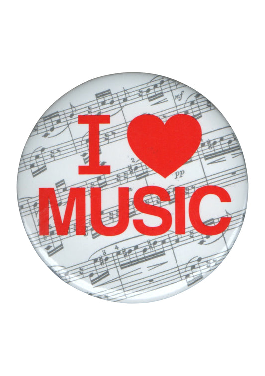 AIM Gifts brand "I LOVE MUSIC" ButtonMagnet