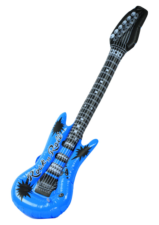 Inflatable novelty musical 40” blue coloured rock electric guitar