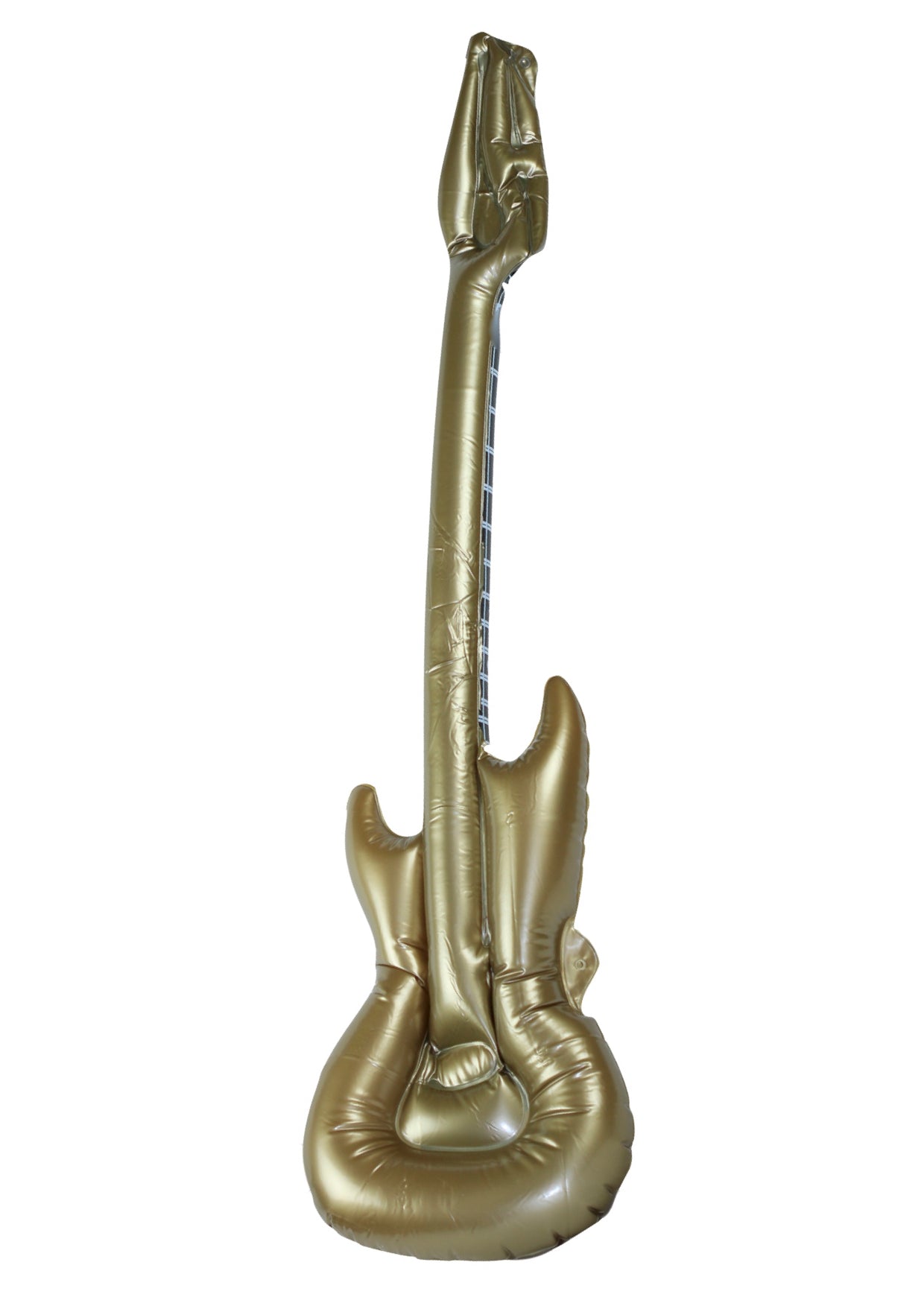 Inflatable novelty musical 40” gold coloured rock electric guitar