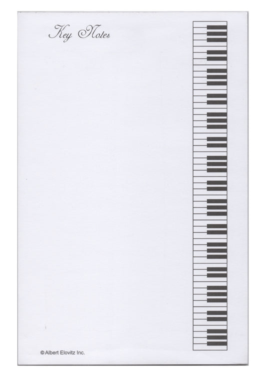 “Key Notes” Piano keyboard music themed notepad notebook 50pgs 21.5cm X 14cm