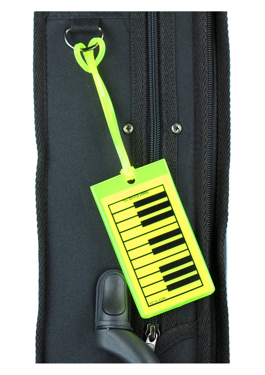 Albert Elovitz AIM Gifts Silicone Bag Tag Piano Keyboard Yellow